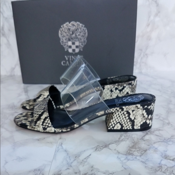 Vince Camuto Snake Print Embossed Open Toe Sandals size 8 - Picture 11 of 16